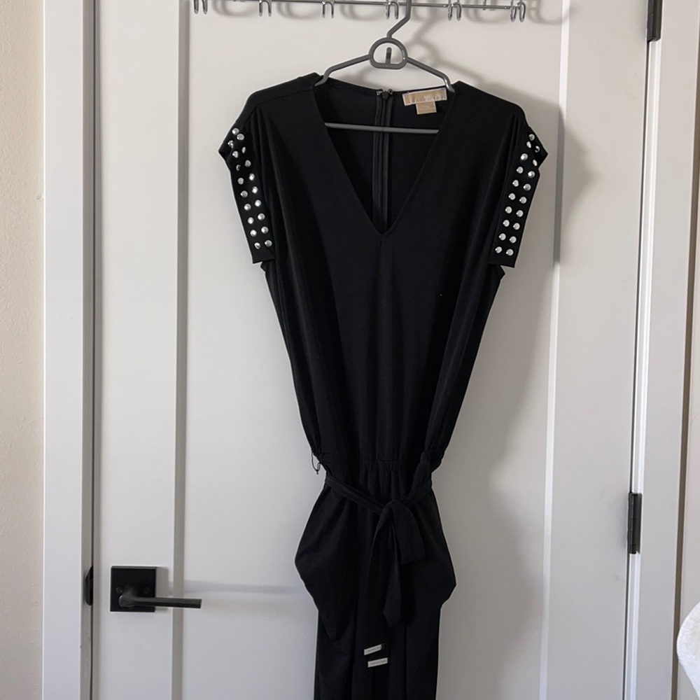 Michael Kors jersey jumpsuit w/ studded detailing